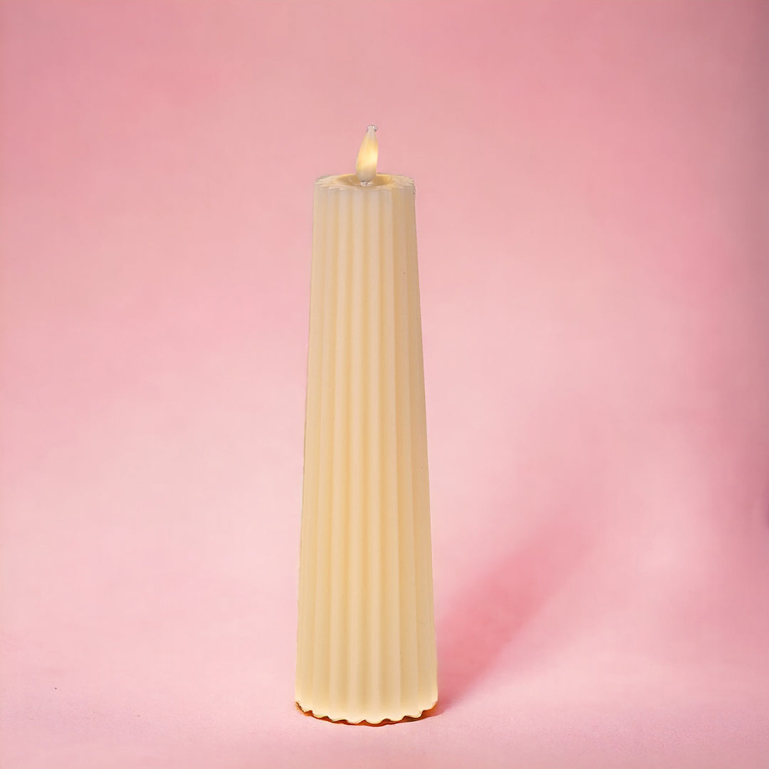 2 Pezzi • Candela con cera fiamma led • 21 cm