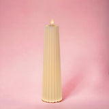 2 Pezzi • Candela con cera fiamma led • 21 cm