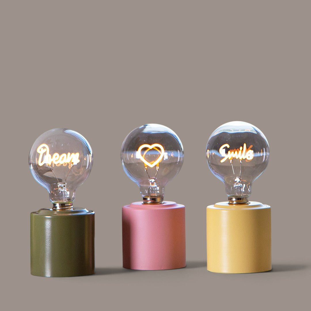 3 Pezzi • Lampada con scritta LED •  18 cm