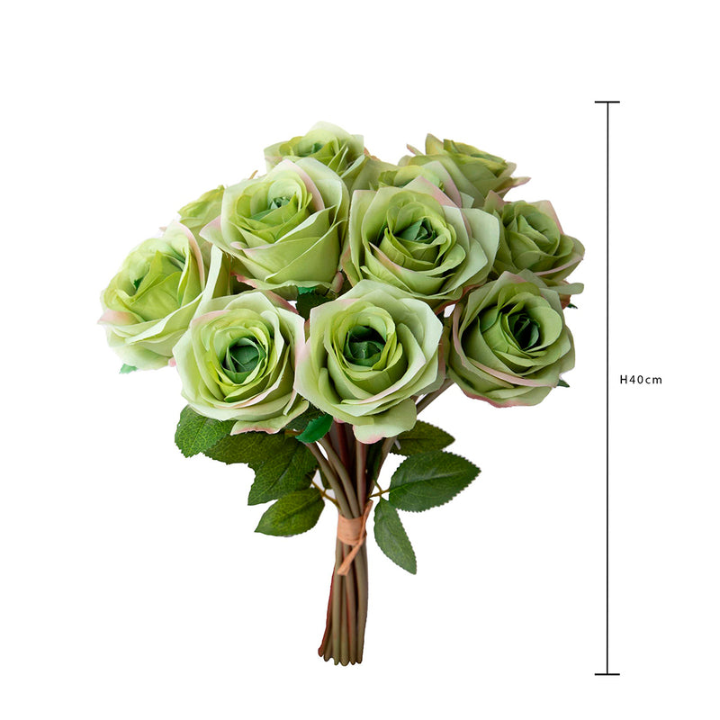 Mazzo rose artificiali per 9 fiori • 40 cm