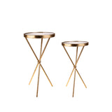 Serie 2 tavolini rotondi specchio • 71 cm