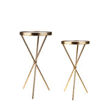 Serie 2 tavolini rotondi specchio • 71 cm