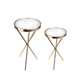 Serie 2 tavolini rotondi specchio • 71 cm