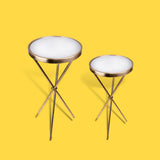 Serie 2 tavolini rotondi specchio • 71 cm