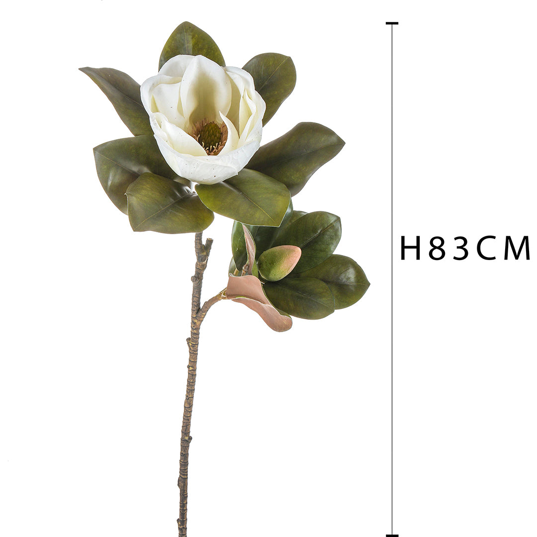 2 Pezzi • Magnolia artificiale con 2 fiori • 82 cm