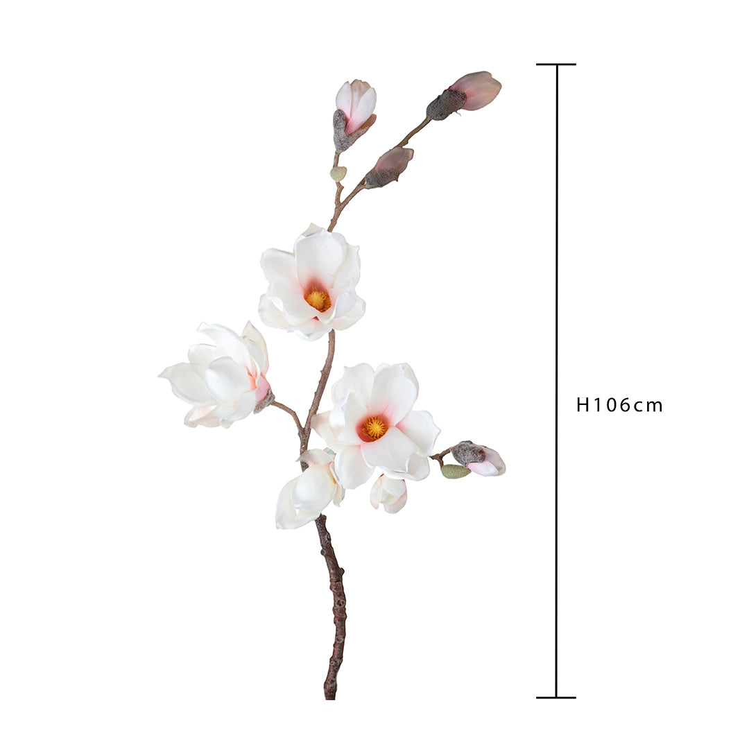 Fiore di Magnolia artificiale per 2 fiori • 106 cm