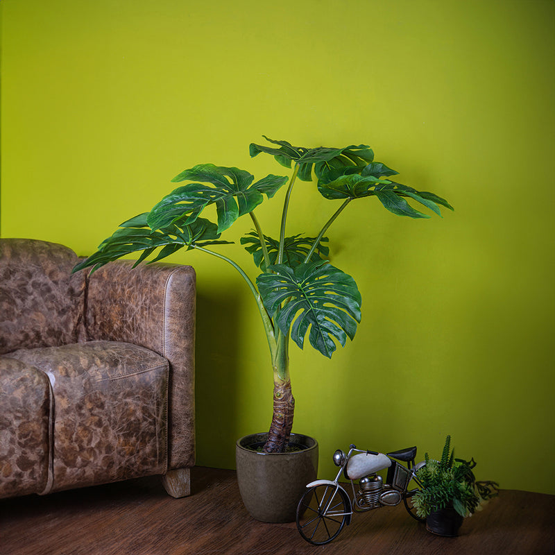 Verde artificiale Monstera con vaso • 110 cm