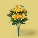 2 Pezzi • Fiore Crisantemo artificiale fuji spider 12 fiori • 52 cm
