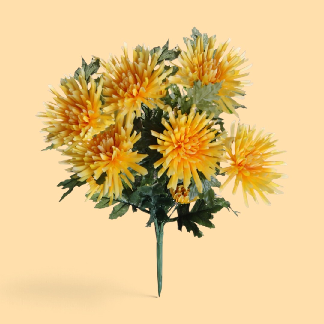 3 Pezzi • Crisantemo Fuji Spider per 12 fiori • 52 cm