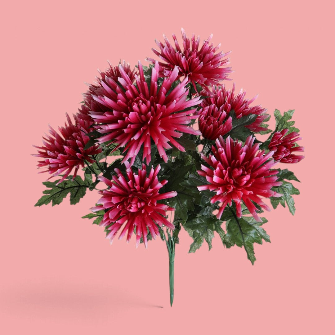 3 Pezzi • Crisantemo Fuji Spider per 12 fiori • 52 cm
