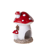 Casetta fungo con elfo p/candela • H 32,8 cm