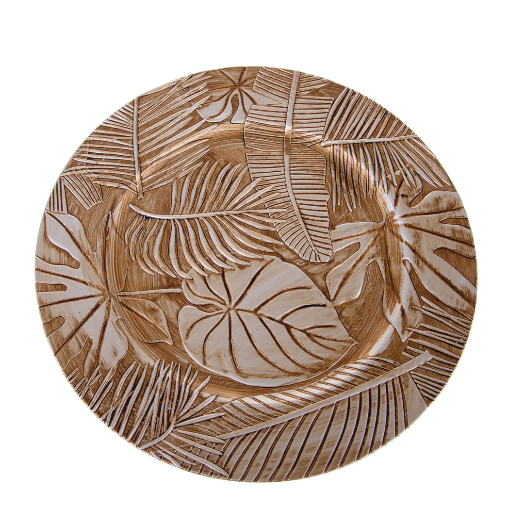 Pezzi 6 • Piatto con foglie uso decorativo • L 33 cm