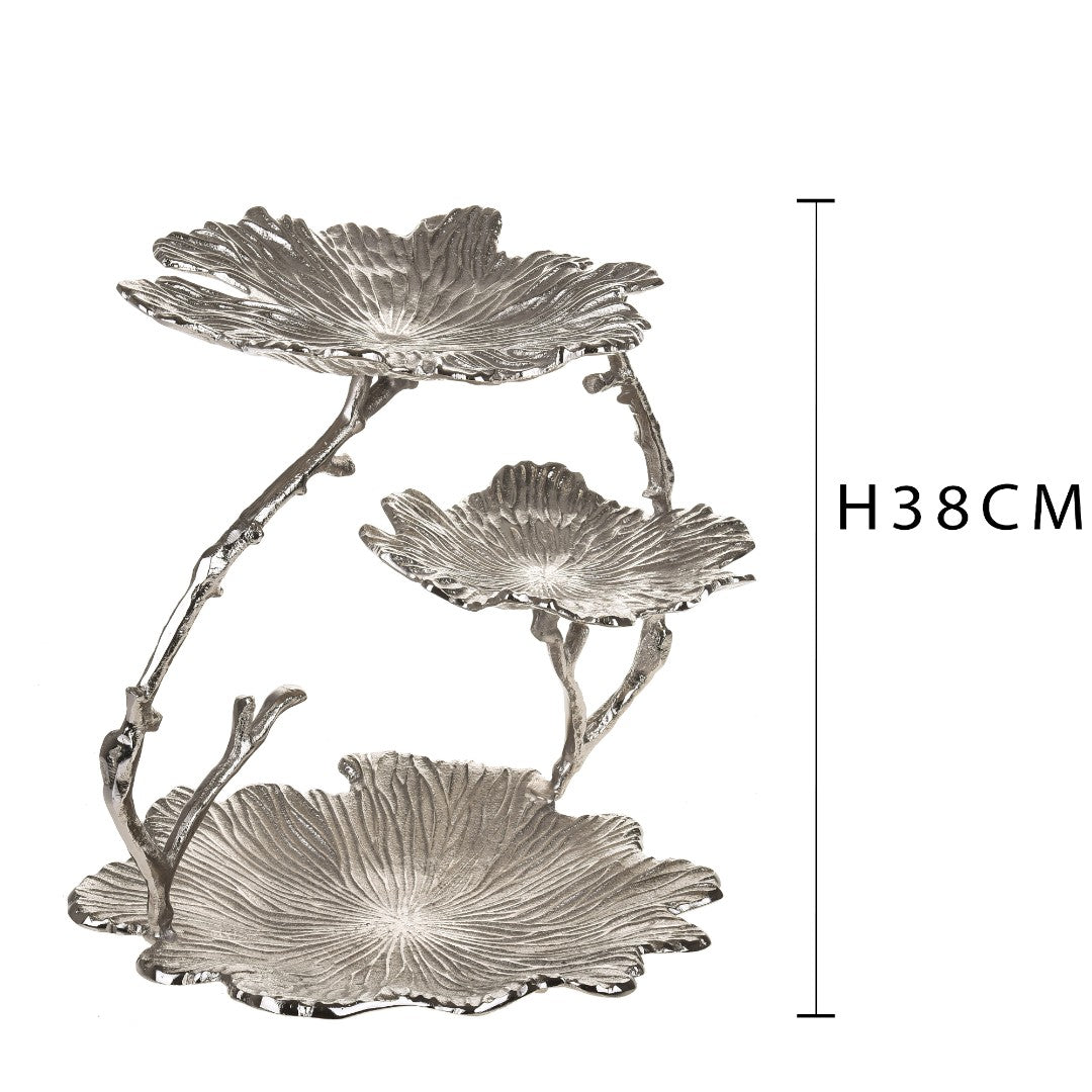 Alzata Foglie 29Xh.38 cm con 3 Piani  • 38 cm