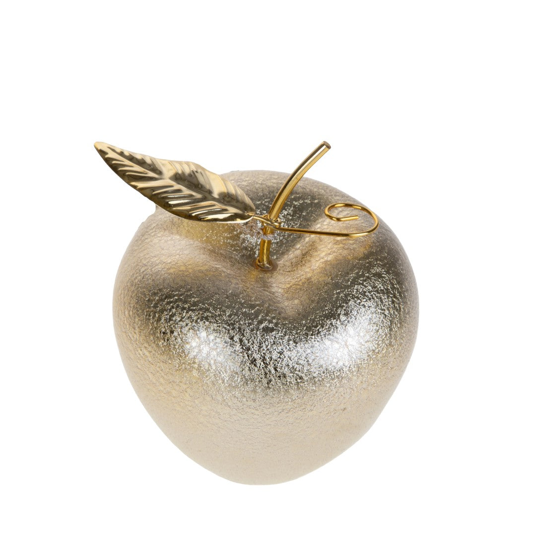 2 Pezzi •  Mela Oro con Foglia  • 14 cm