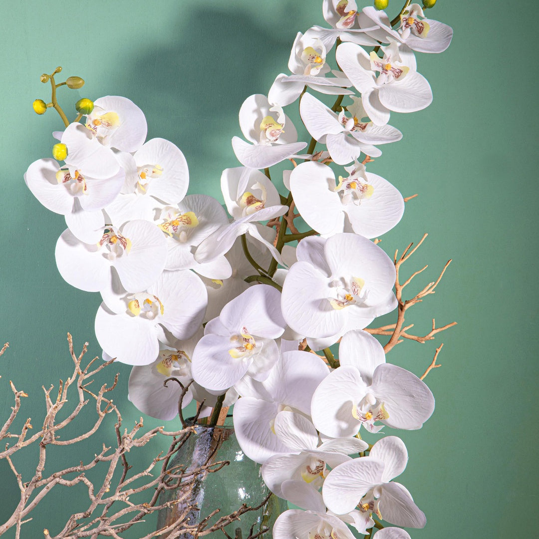 2 Pezzi • Orchidea artificiale con 9 fiori • 110 cm