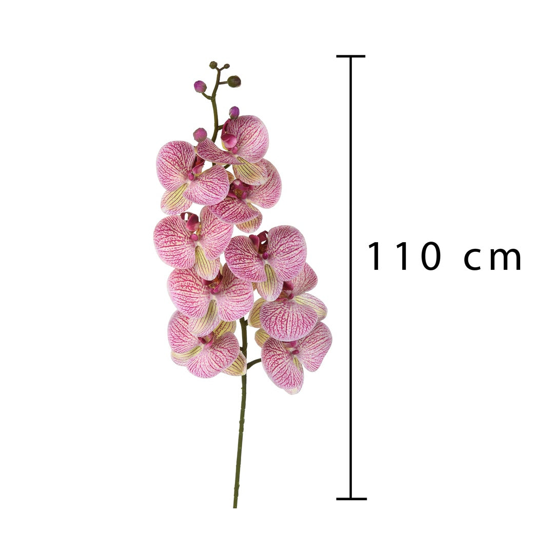 2 Pezzi • Orchidea artificiale con 9 fiori • 110 cm