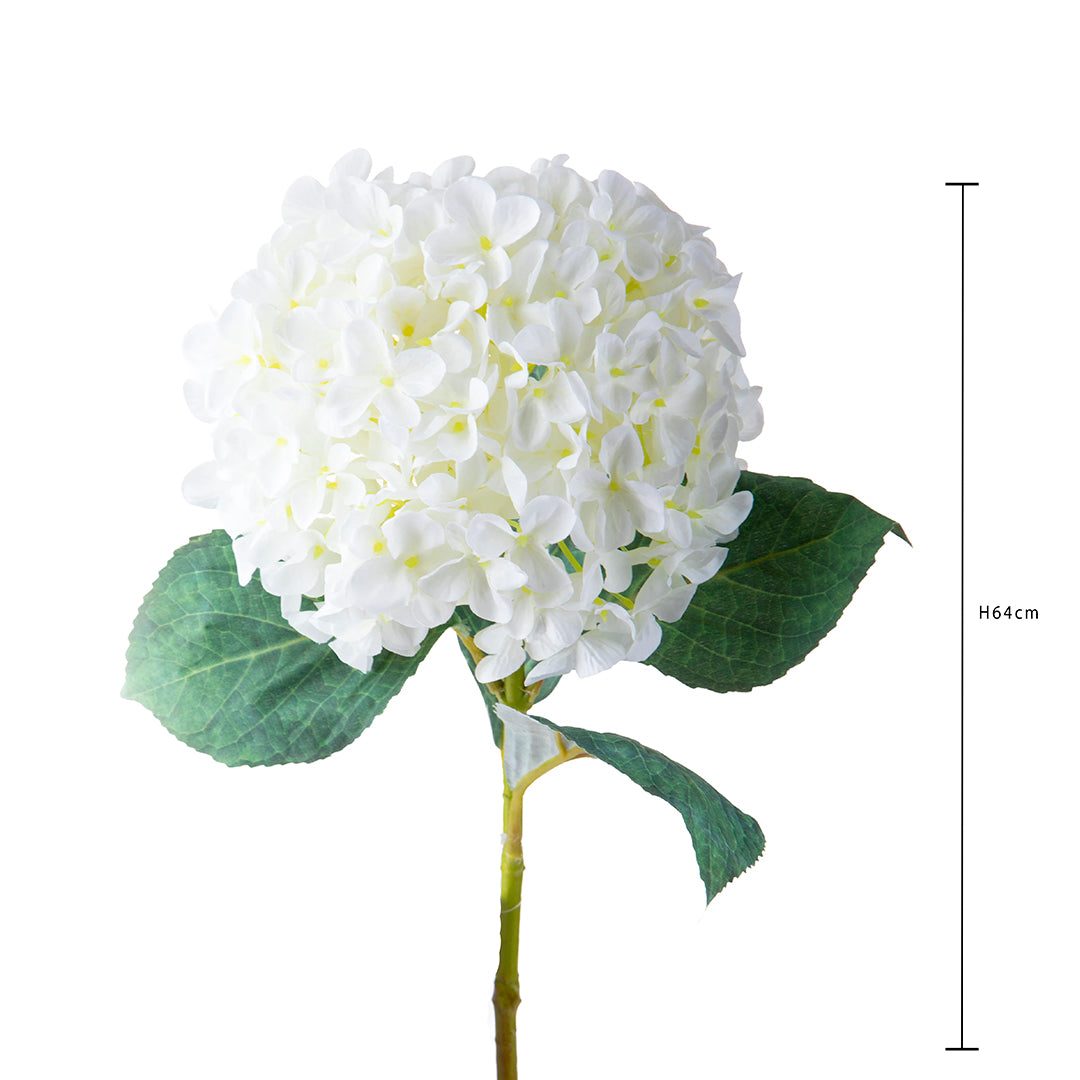 2 Pezzi • Ortensia artificiale con 4 Foglie • 64 cm