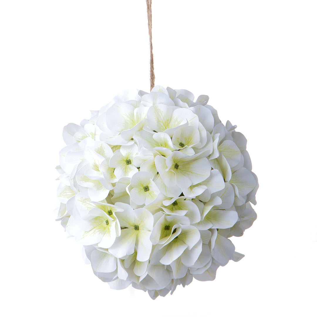Ortensia artificiale sfera da appendere Bianco • 18 cm