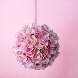 Ortensia artificiale sfera da appendere Rosa • 18 cm