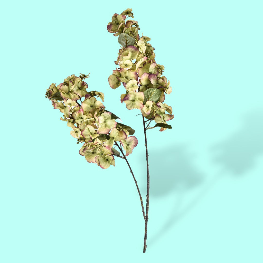 Ortensia artificiale con 2 fiori • 117 cm