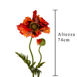 Papavero per 2 fiori • 74 cm