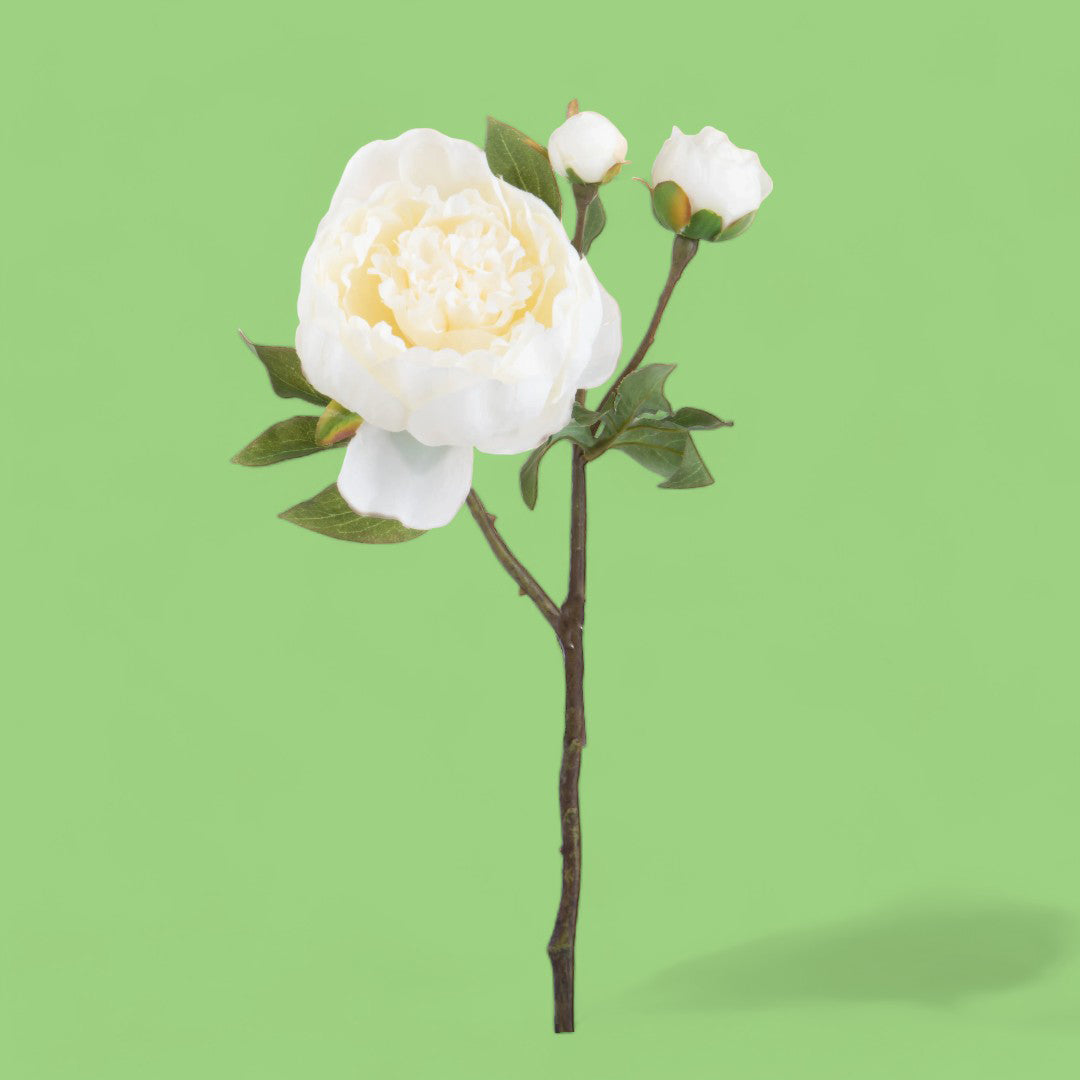 3 Pezzi • Fiore di Peonia artificiale romance con 3 fiori • 48,5 cm