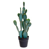 Cactus artificiale opunthia con vaso • 56 cm