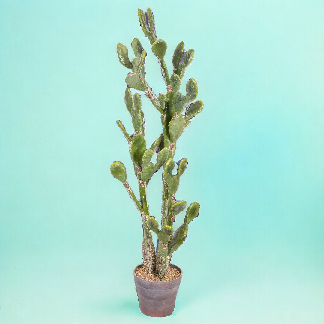 Cactus artificiale opunthia con vaso • 130 cm