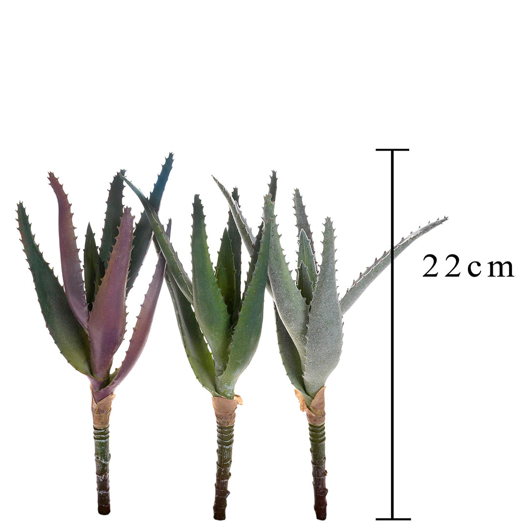 3 Pezzi • Mini aloe artificiale •  22 cm