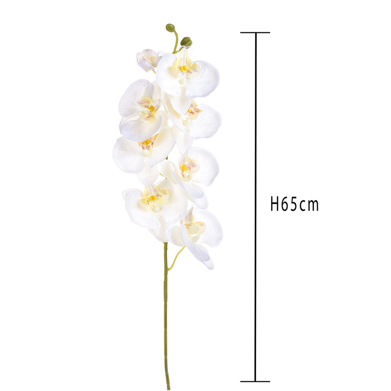 2 Pezzi • Fiore di Orchidea artificiale con 8 fiori • 65 cm