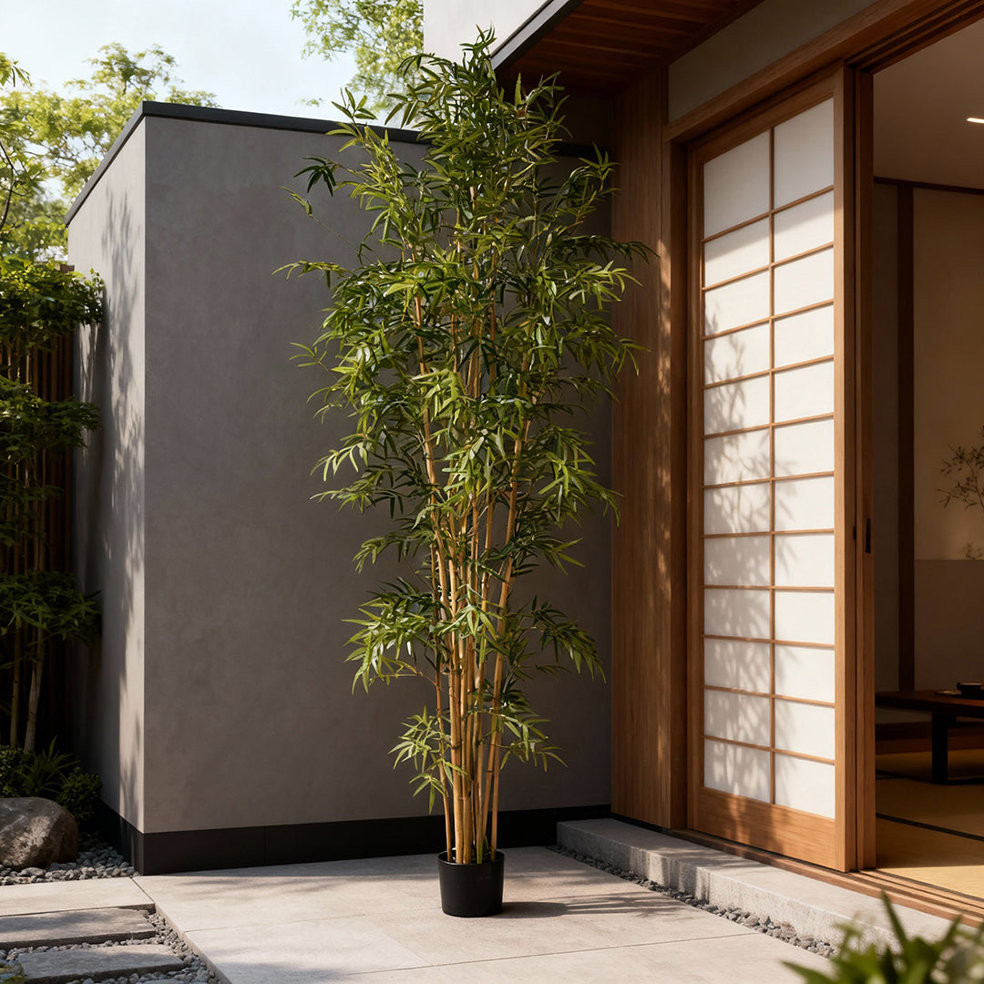 Bamboo per 9 foglie con Vaso • 260 cm