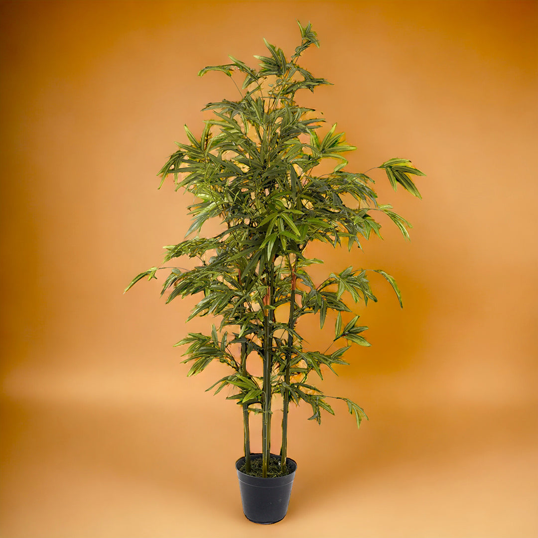 Mini bamboo artificiale per 5 rami con vaso • 130 Cm