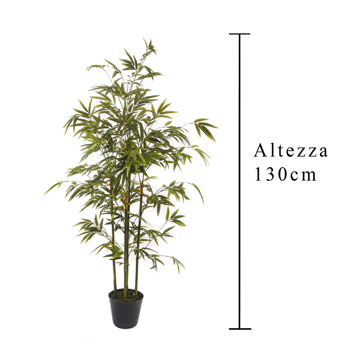 Mini bamboo artificiale per 5 rami con vaso • 130 Cm