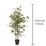 Mini bamboo artificiale per 5 rami con vaso • 130 Cm