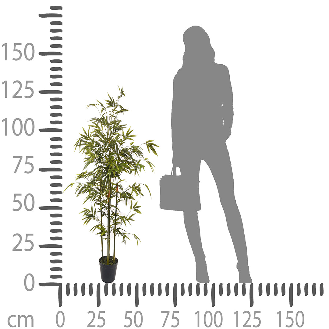 Mini bamboo artificiale per 5 rami con vaso • 130 Cm