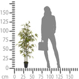 Mini bamboo artificiale per 5 rami con vaso • 130 Cm