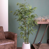 Mini bamboo artificiale per 5 rami con vaso • 130 Cm