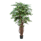 Verde artificiale Ficus weeping con 2821 foglie • 152 cm