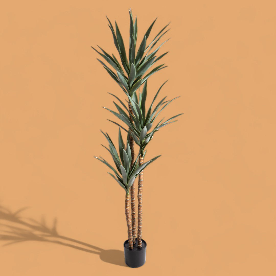Pianta di Yucca artificiale per 3 diramazioni con vaso • 180 cm
