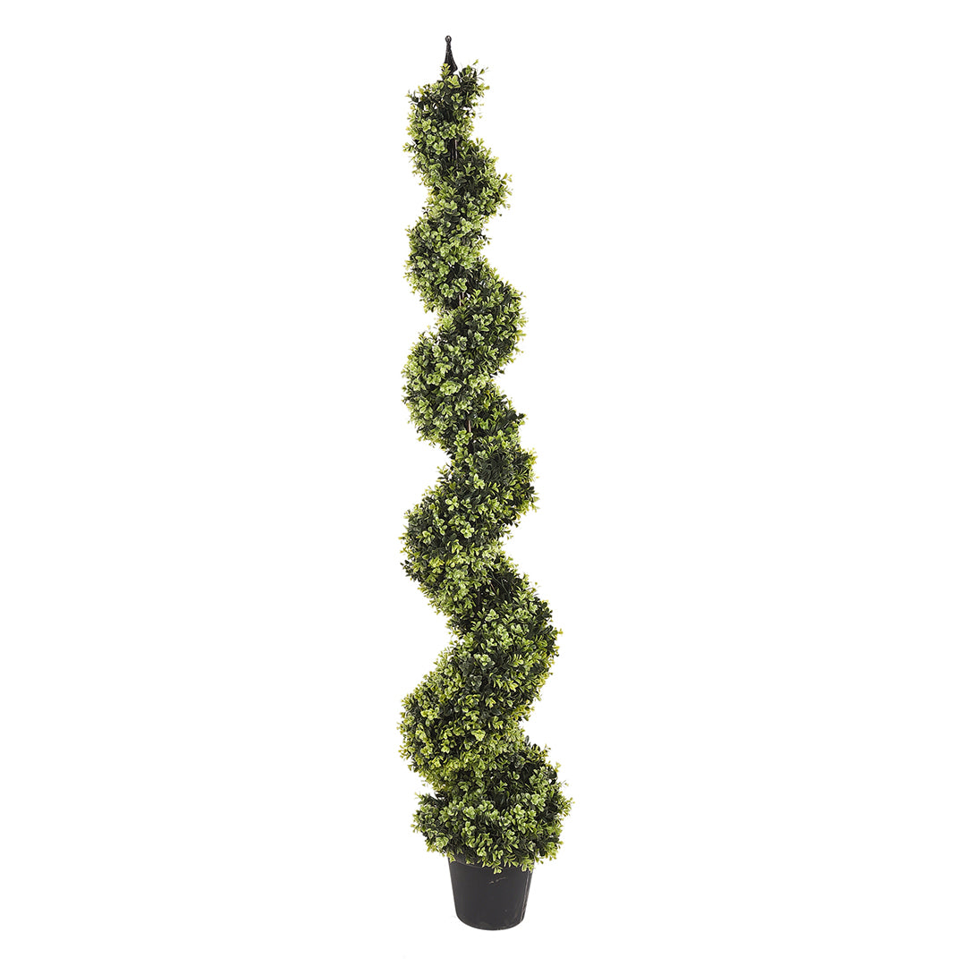 Verde artificiale Bossolo spirale con vaso • 180 cm