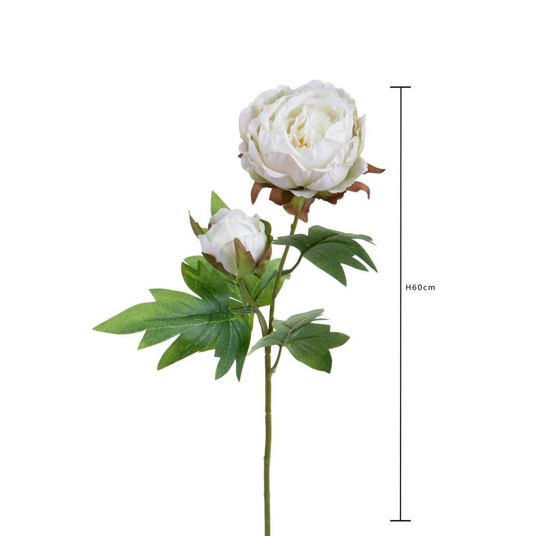 2 Pezzi • Peonia artificiale con 2 fiori • 60 cm