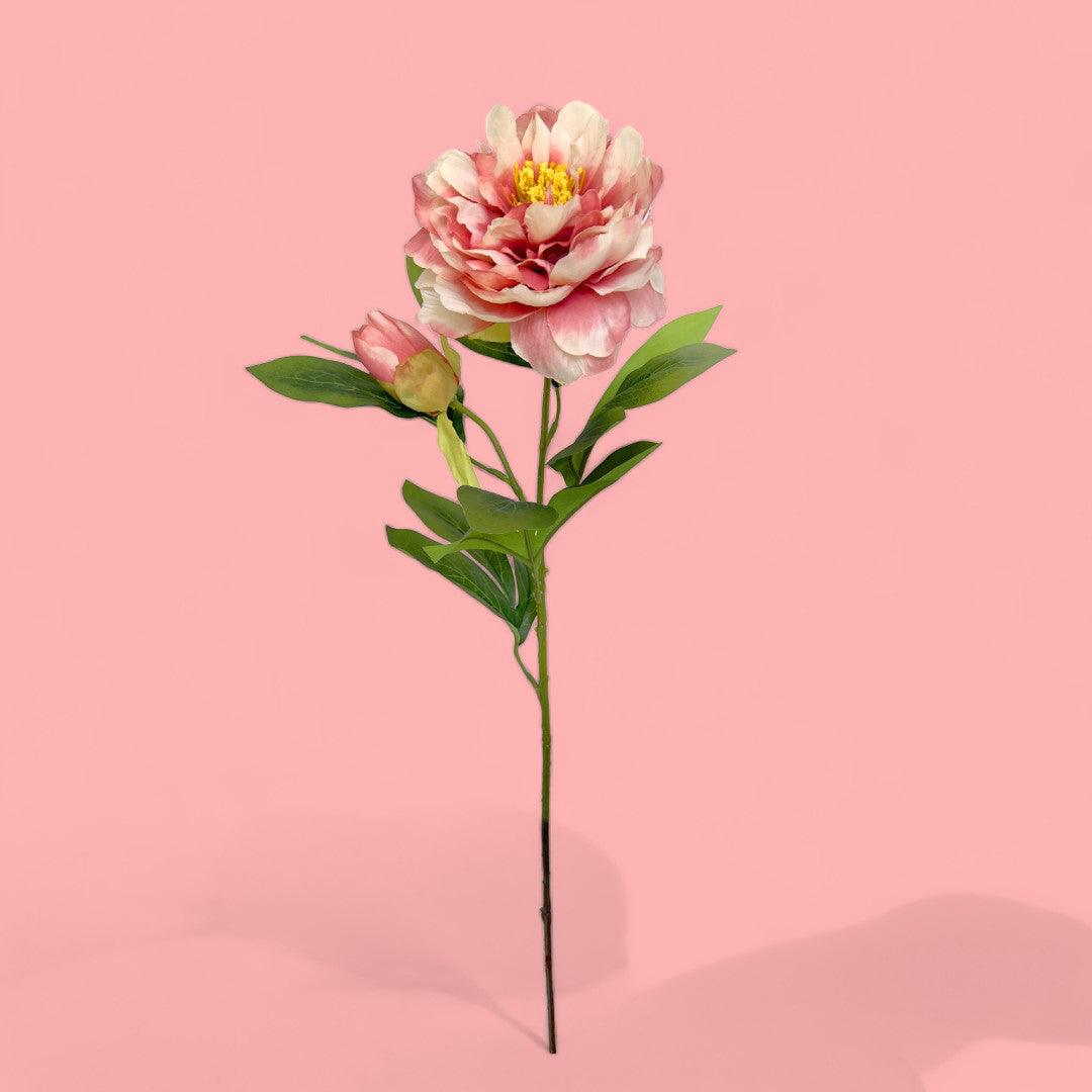 3 Pezzi • Peonia artificiale con 3 fiori • 71 cm