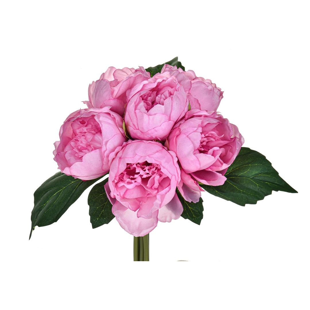 Mazzo peonie artificiale con 6 fiori • 28 cm