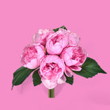 Mazzo peonie artificiale con 6 fiori • 28 cm