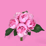 Mazzo peonie artificiale con 6 fiori • 28 cm