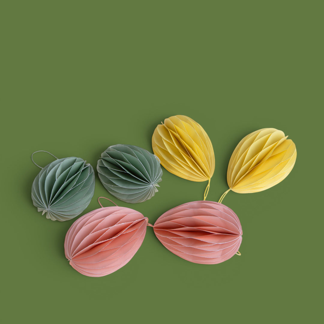Set 6 Uova in Carta con Magnete • 10 cm