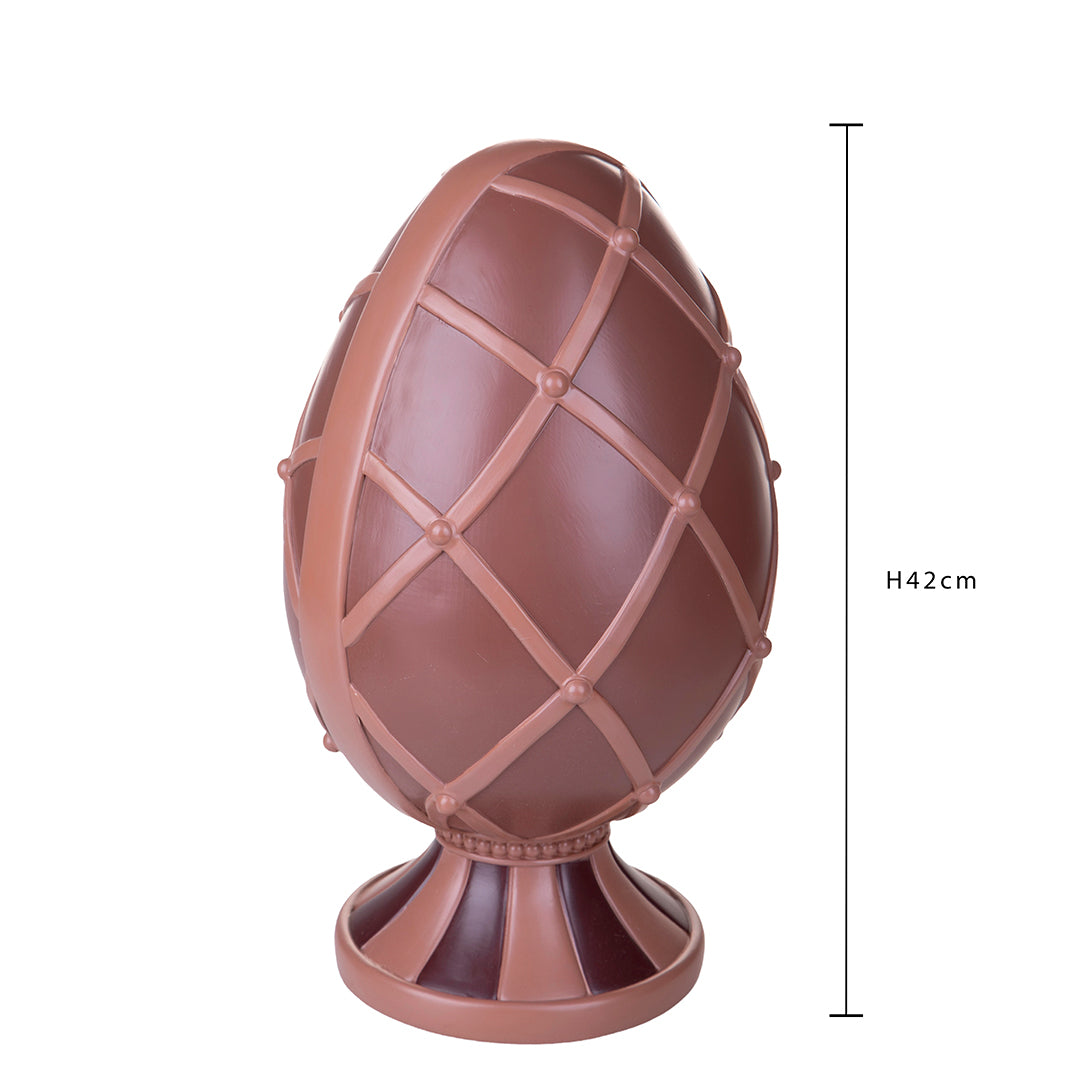 Uovo Resina "Cioccolato" con Base • 42 cm