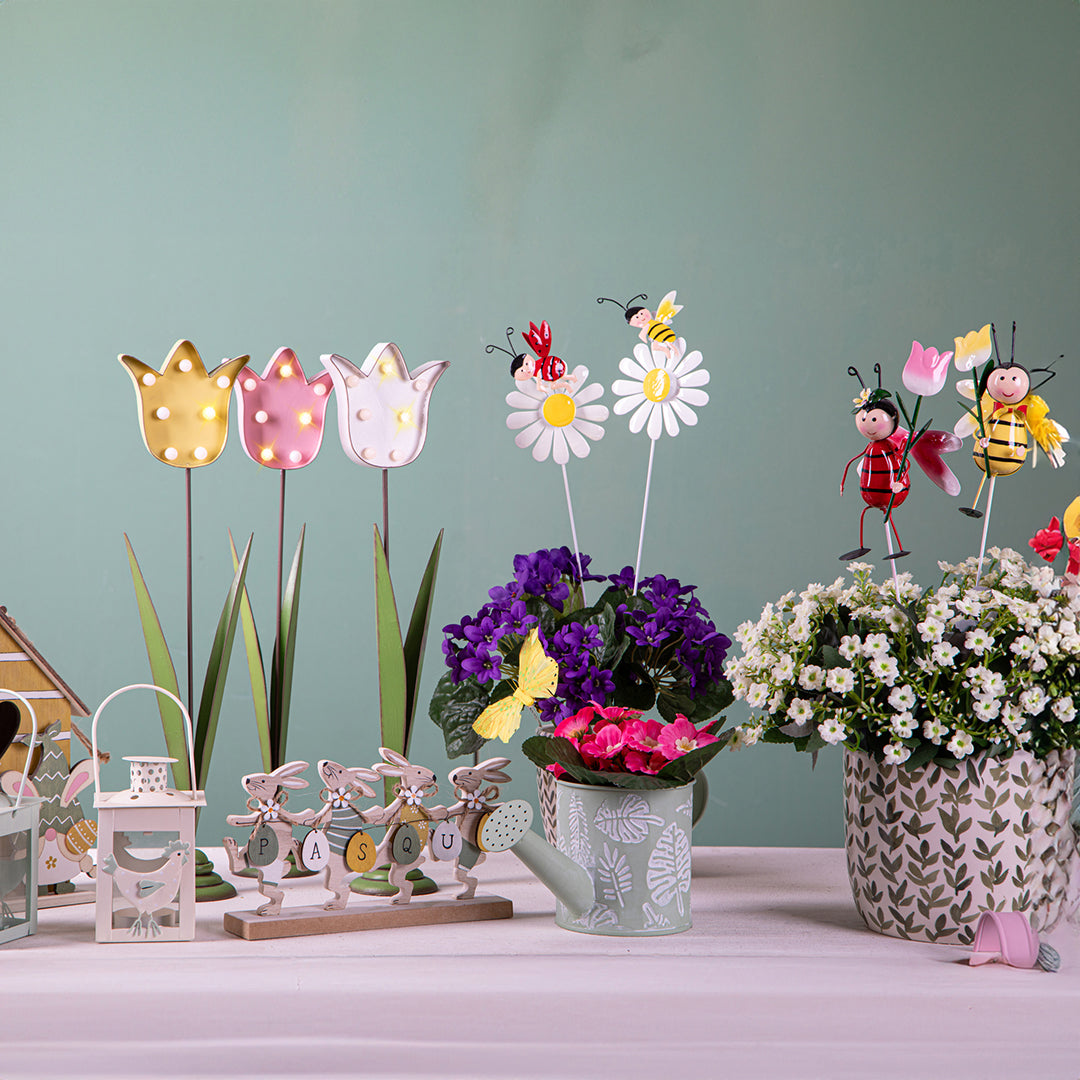 Scritta Pasqua con 4 Conigli • 13 cm