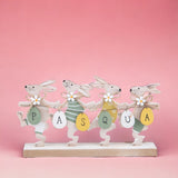 Scritta Pasqua con 4 Conigli • 13 cm