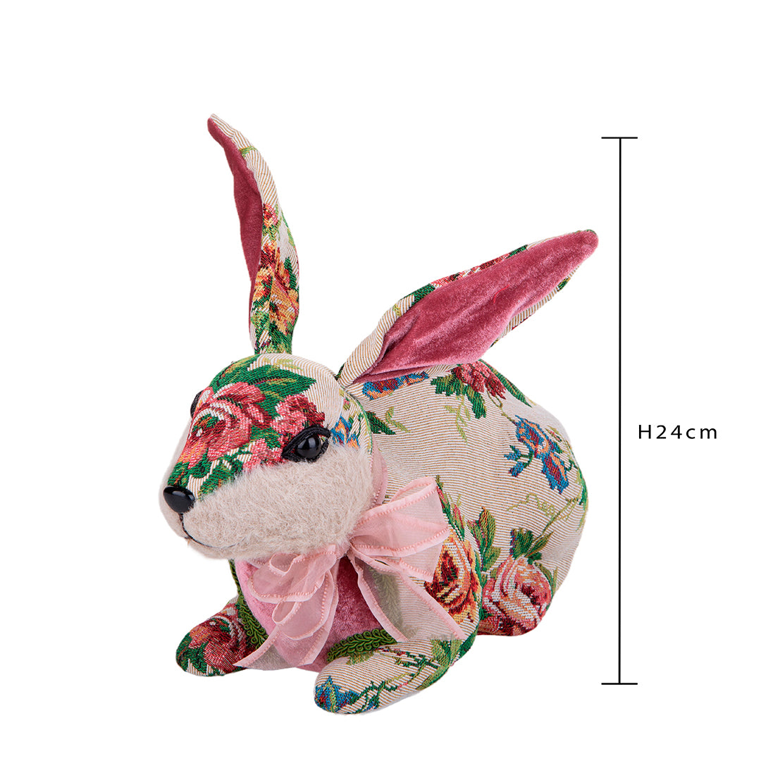Animale decorativo Coniglio Seduto con Fiocco • 24 cm